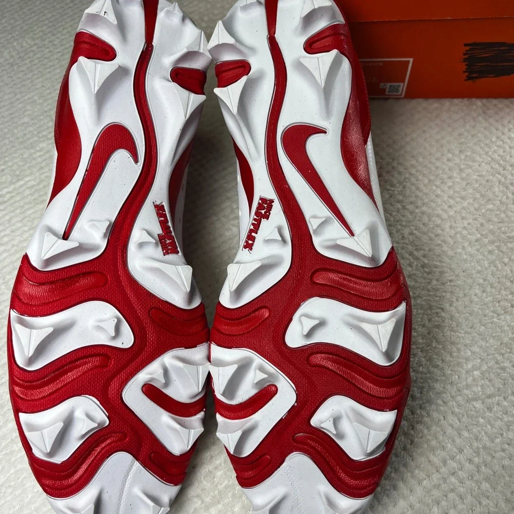 Nike Alpha Huarache  Kystn Baseball Cleats White/University Red DJ6524-104 Men\'s Nike Alpha Huarache Kystn Baseball Cleats White/University  main image 3